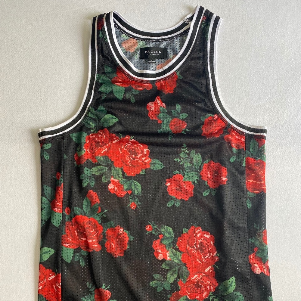 PacSun Mesh Flowered Tank Top